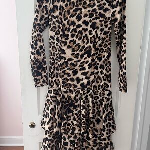 Animal Print ruffle hem Dress